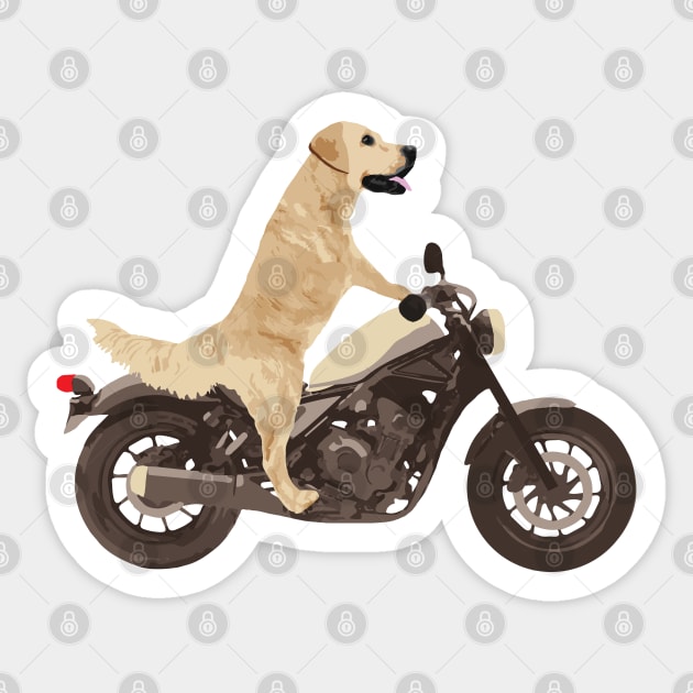 Dog on a Motorcycle Funny Sticker by sketchpets